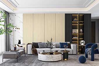 湖北轻奢风格-客厅